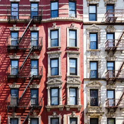 Appartementgebouwen in een stad
